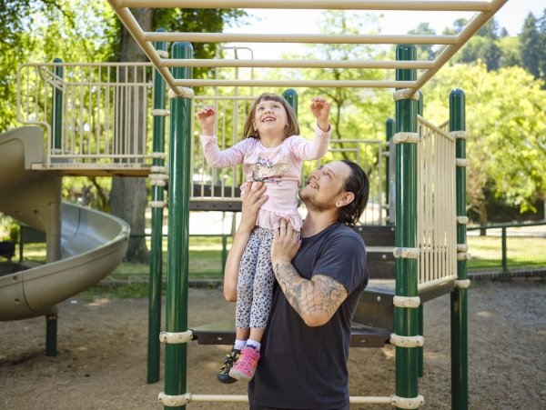 Man playing with a kid